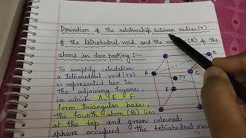 Radius Ratio for tetrahedral voids