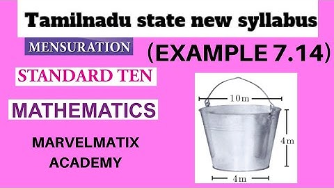 Maths class Mensuration Example 7.14 for 10th std English & Tamil medium Tamilnadu state new syllabu