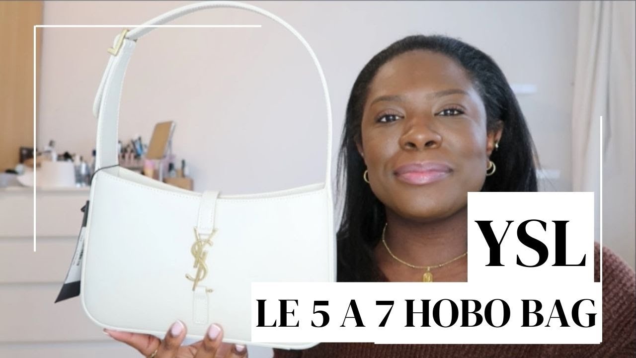 YSL Hobo Bag in White, Saint Laurent Le 5 a 7 Shoulder Bag