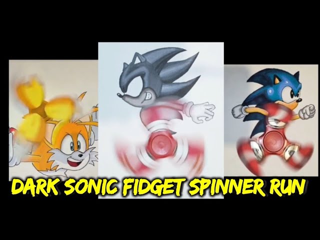 Dark Sonic fidget spinner run drawing. 