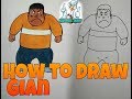 How to Draw Gian step by step easy tutorial From Doraemon