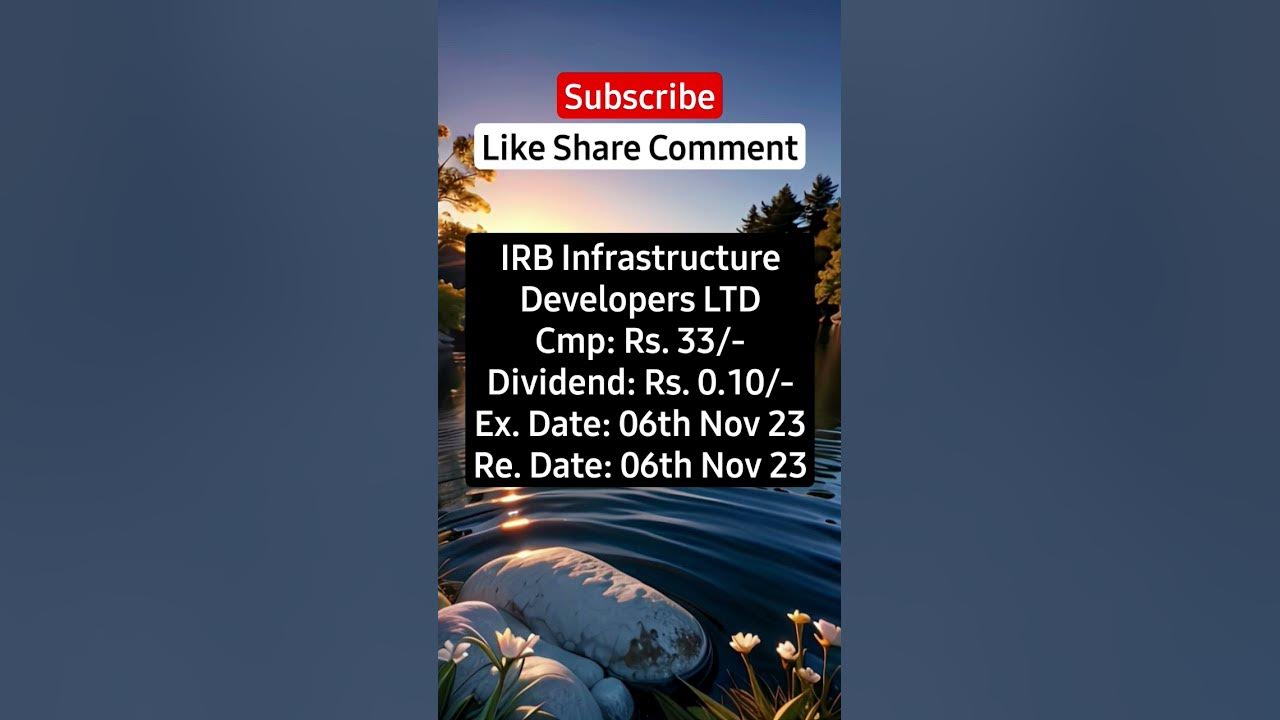 Irb infrastructure developers ltd dividend announced nasdaq 