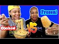 FROZEN FOODS VS. COOKED FOOD MUKBANG CHALLENGE!!