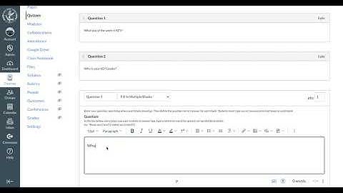 Canvas Tutorial - Quizzes ~ Fill in the Blank & Multiple Fill in the Blank Questions