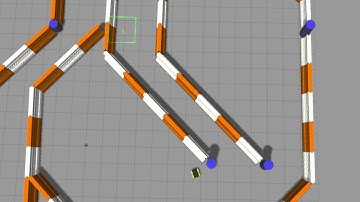 JACKAL robot simulation of Bug2 algorithm.