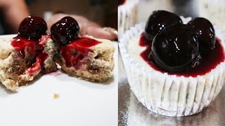 Delicious CHEESEcake - RUMcake - CUPcakes with Black Cherry RUM Sauce