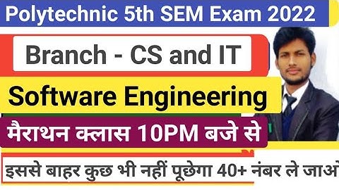 🔴LIVE, SOFTWARE ENGINEERING ll Polytechnic 5th Sem.CS