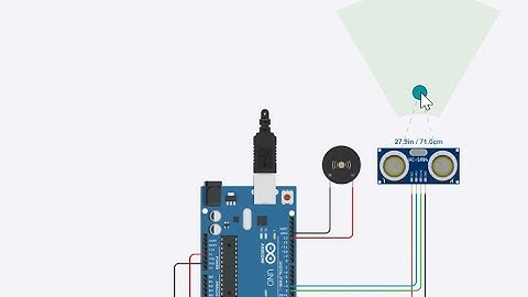 Tingkercad | Tutorial Arduino Sensor Parkir Rangkaian Ultrasonic HC-SR04 Indikator Suara