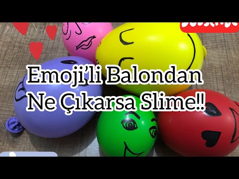 😍Emoji😜’li Balondan NE ÇIKARSA Slime!! | Pullu, Pofuduk, Mor Slime!! - Make Slime With Baloons! 🎈