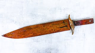 Restoration Rusty Handmade BOWIE KNIFE