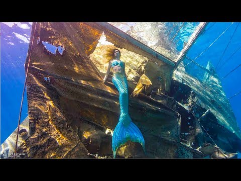 Mermaid explores shipwrecks !
