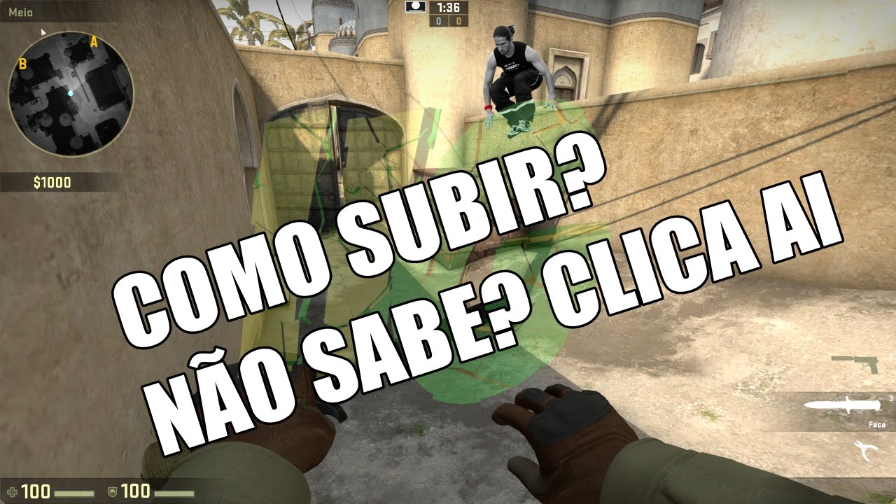 Segunda maneira de subir na caixa no CS:GO - Dust II - YouTube