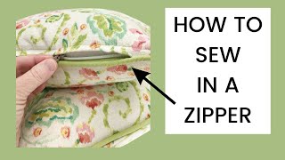 How To Put In A Zipper For Pillow With Cording