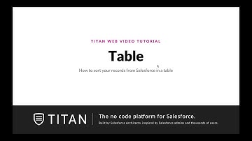 Filter your records in a table from Salesforce in Titan web using sort order