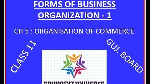 FORMS OF BUSINESS ORGANISATION 1 (STD 11 -  OC -  CH 5) VIDEO 5