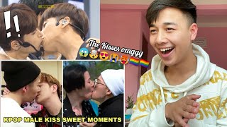 Kpop Male Kiss Sweet Moments (BTS, TXT, Super Junior, Block B, Stray Kids...) | REACTION