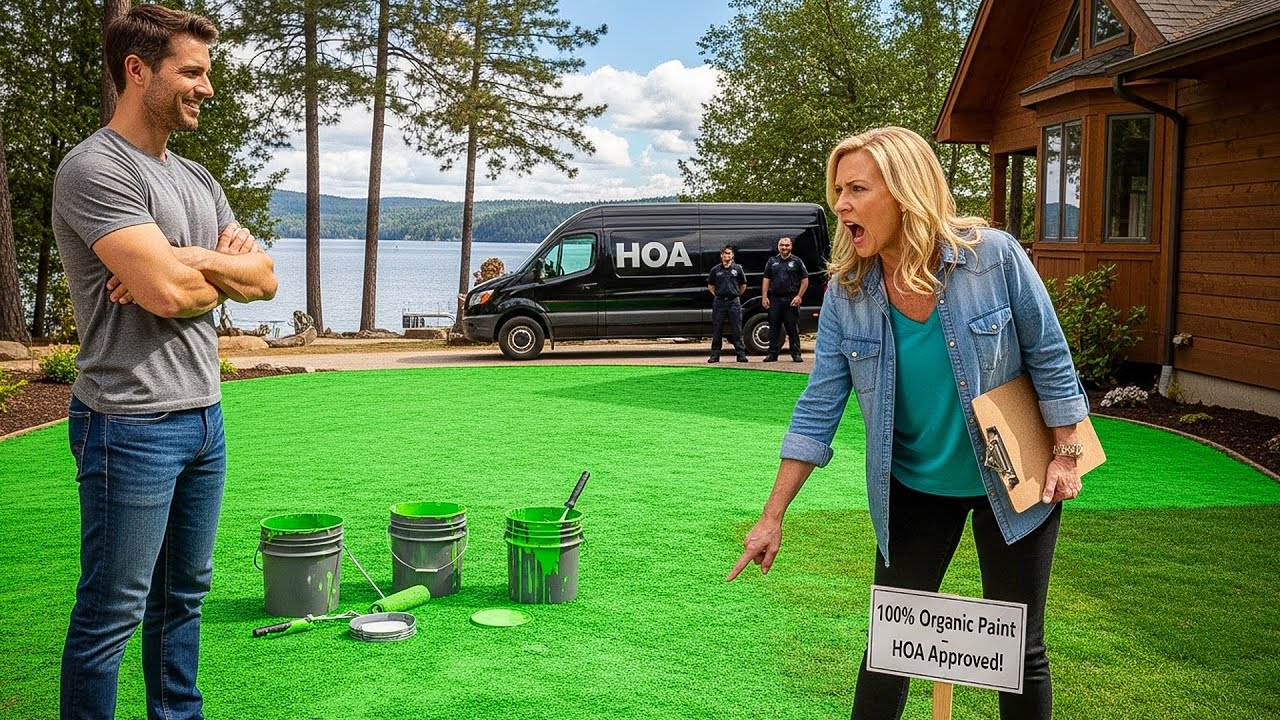 HOA Banned Artificial Grass, So I Painted My Entire Lawn Bright, Bright Green!