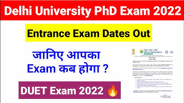 Official Notice !! DU PhD Exam Date 2022 Out | Delhi University phd Admission 2022 | UGC NET MENTOR
