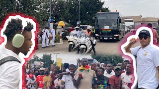 Watch how the Black Stars Arrived at Baba Yara Sports Stadium ahead of CAR Game and Crowd massive
