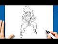 HOW TO DRAW GOKU FULL BODY STEP BY STEP SIMPLE DRAWING