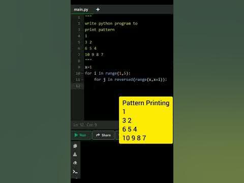 pattern Printing | print pattern in python using for loop#python#viral ...