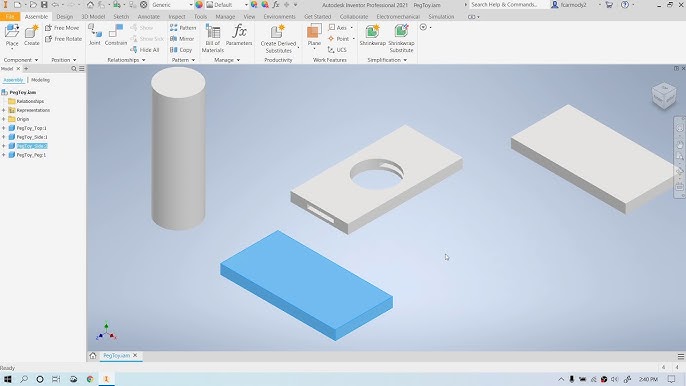 Autodesk inventor Tutorial for beginners Exercise 1 - YouTube