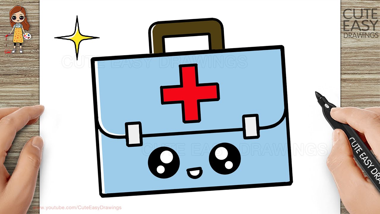 How to Draw a Cute First Aid Kit Easy for Kids and Toddlers 