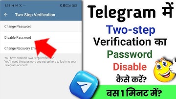 Telegram me two step Verification ka password Disable Kaise kare