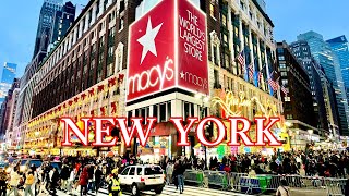 Busy and Crowded Christmas in New York City✨Holiday 2023 Walking Tour