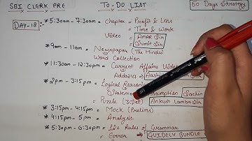 SBI CLERK Day-18 To Do List. Follow it blindly for 50 days and get a job in SBI. Strategy matters.