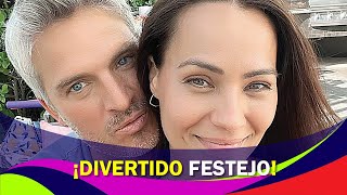 Jessica Mas y Ramiro Fumazoni tuvieron divertido festejo junto a sus mellizos