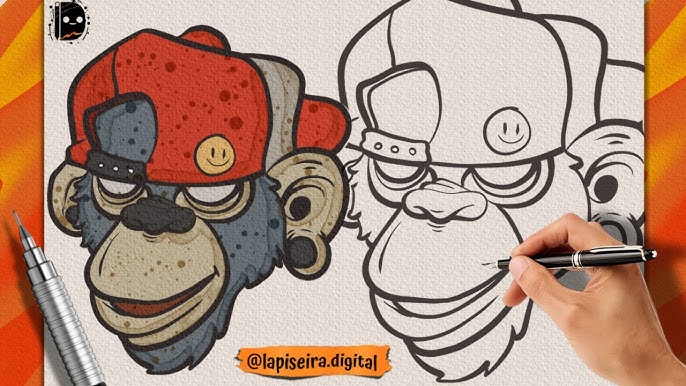 COMO DESENHAR UM MACACO - HOW TO DRAW A MONKEY 