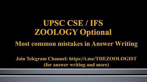 Most Common Mistakes in Answer Writing (Zoology Optional)