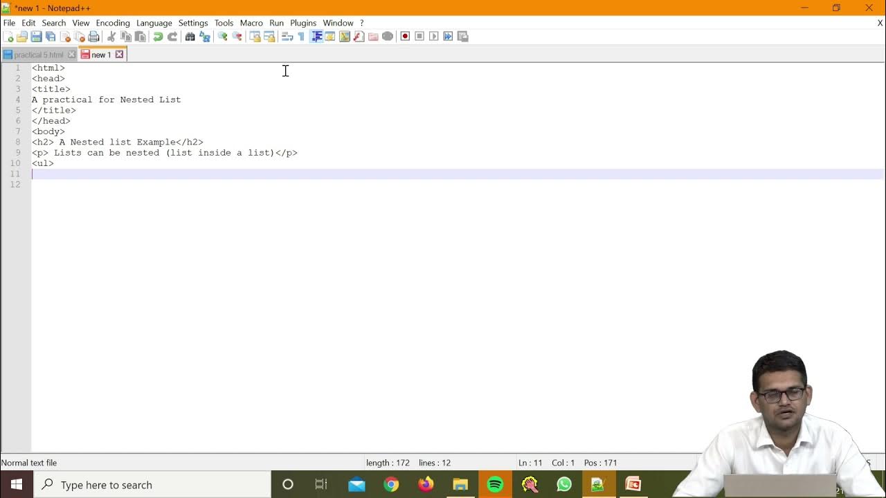 How to create nested list in HTML Page? #htmltutorial ##htmllist - YouTube