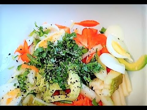 Avocado and Carrot Salad / Baby Leaf Salad / Egg Salad for Launch