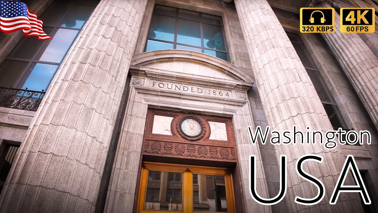 🇺🇸 Downtown Seattle Walking Tour | Walking American Neighborhoods with Immersive City Sound 4K/60fps