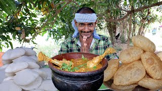 Unlimited Poori and Idly With Chicken Curry,Chicken Leg Piece Eating Challenge