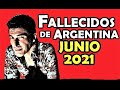 Figuras Fallecidas de Argentina en Junio del 2021 (del cine, la televisión, el deporte y la música).