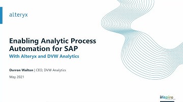 How to Enable Analytic Process Automation for SAP with Alteryx and DVW Analytics