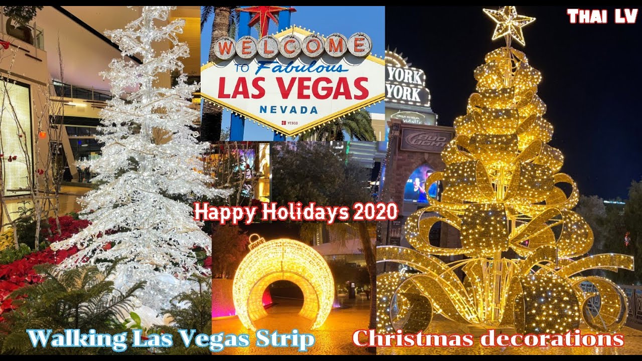 Walking Las Vegas Strip December 2020 Christmas decorations Decoraciones de  navidad I क्रिस्मस सजावट 