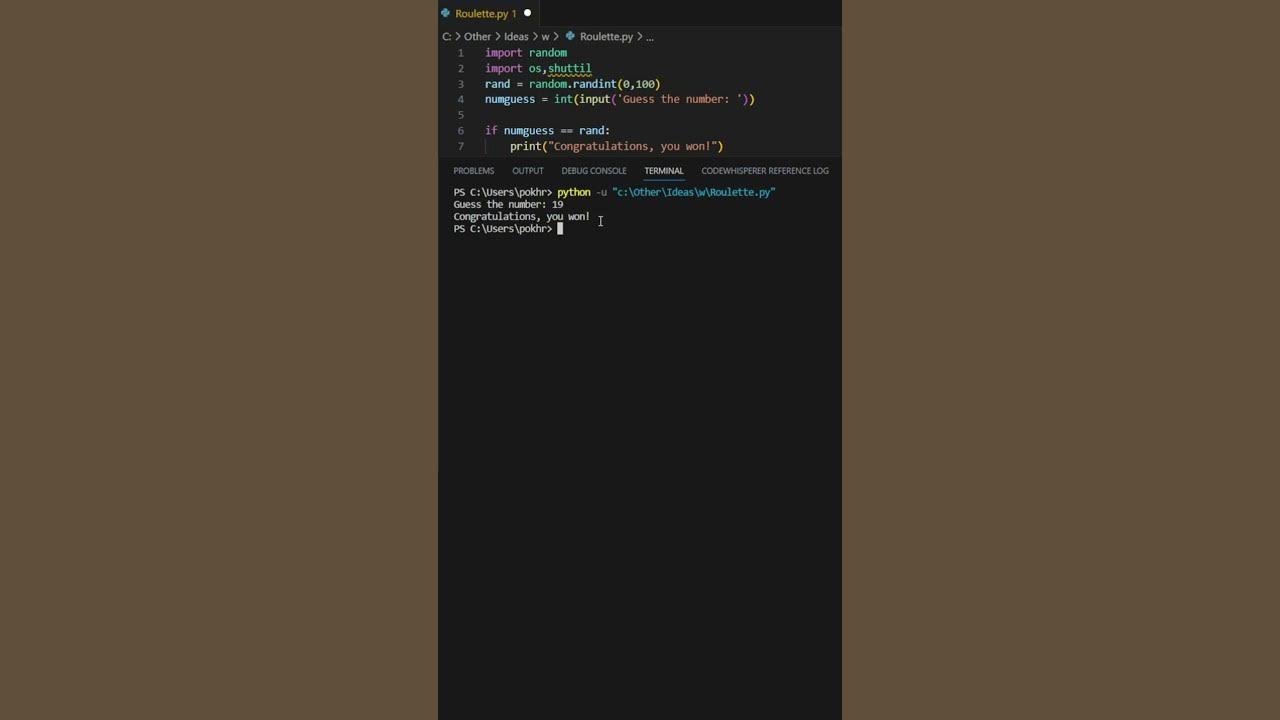 Roulette in Python - YouTube