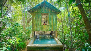 Build Bamboo Swimming Pool Under Bamboo Villa by Ancient Skills