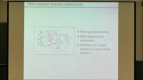 Multiple Speakers | Multi-material structural topology optimization using phase field methods