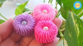 Shorts DIY Woolen Craft Ideas with Pencil - Flower Embroidery - DIY Yarn Studio