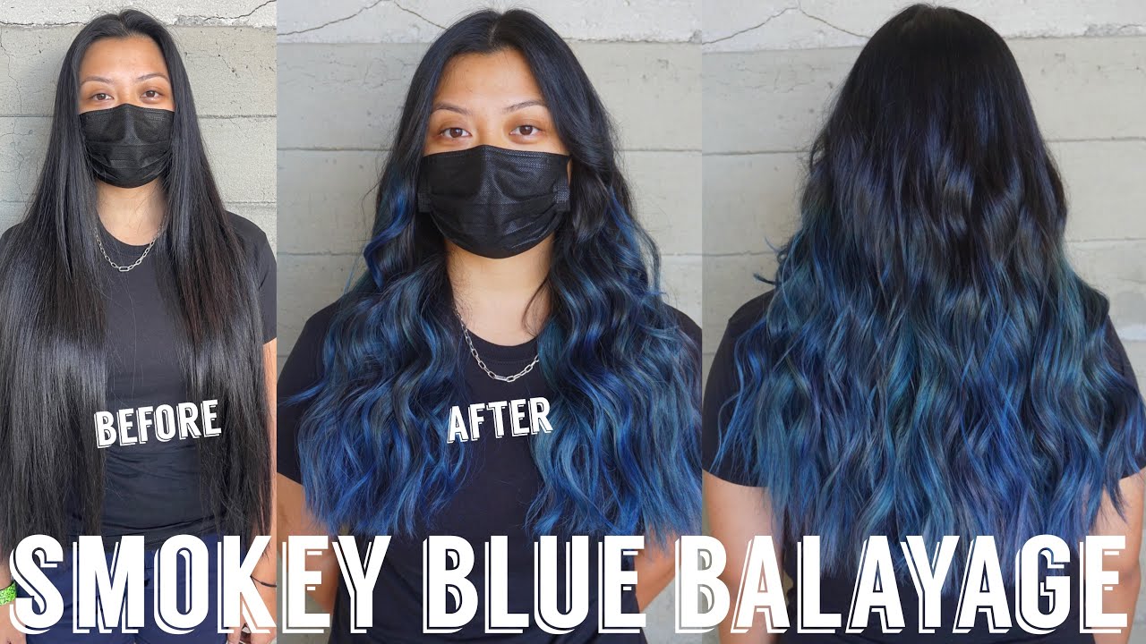 2. How to Achieve the Perfect Blue Balayage on Dark Hair - wide 1