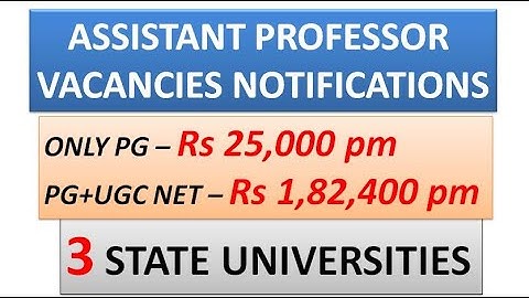 Permanent Assistant Professor Vacancies in 3 State Universities | Only PG(Rs25K) UGC NET(Rs1,82,400)