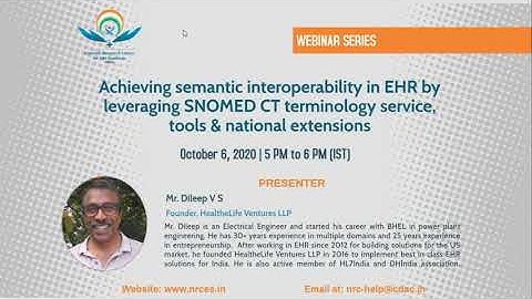 NRCeS webinar on semantic interoperability in EHR