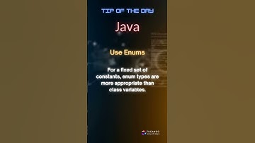 #Java tip of the day - Use Enums #shorts #programming # #javadeveloper #coding #tips #bestpractice