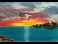 #290 How to paint a moon over a sunset (beginners)