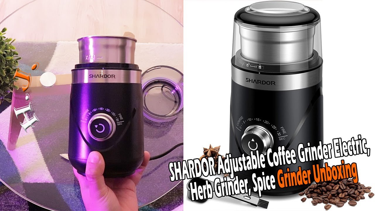 SHARDOR Coffee Grinder Electric, Spice Grinder Electric, Herb Grinder,  Grinder for Coffee Bean Spices and Seeds with 2 Removable Stainless Steel